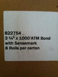 NCR ATM 3 1/4 X 1000ft w/sensemark NCR ATM 3 1/4 X 1000ft w/sensemark